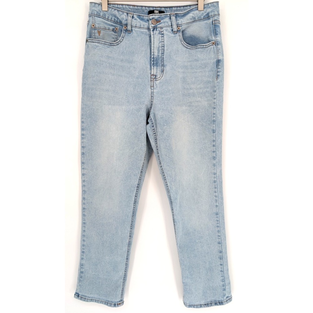 Frye High Rise Straight Leg Ankle Jeans Light Wash 9/30 Boho‎ Cowgirl Everyday